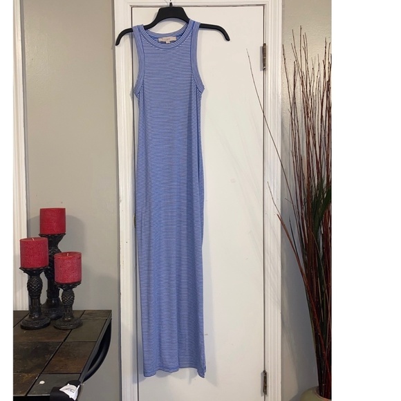 Loft size small blue and white maxi dress - Picture 1 of 5